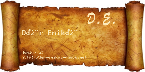 Dér Enikő névjegykártya